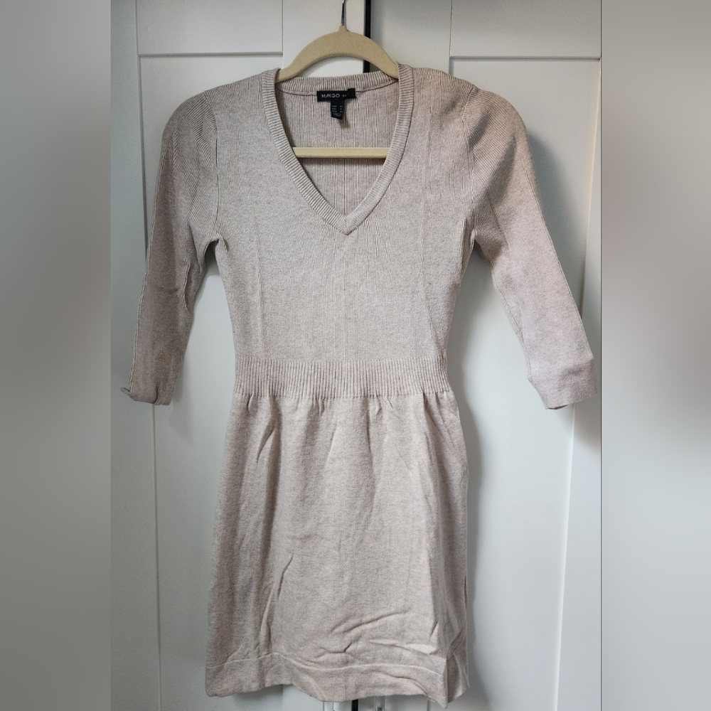 Mango V-Neck Knit Dress